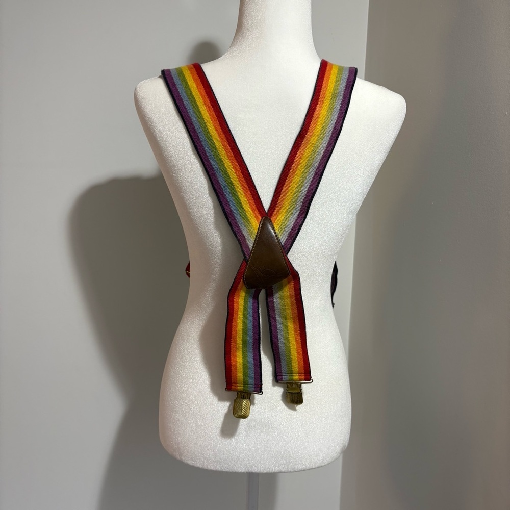 Danbury HIM II Britches Hitchers Rainbow Suspenders One Size Adjustable Bright - Picture 2 of 14